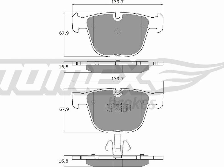 TOMEX brakes TX 16-67 - Bremžu uzliku kompl., Disku bremzes www.autospares.lv