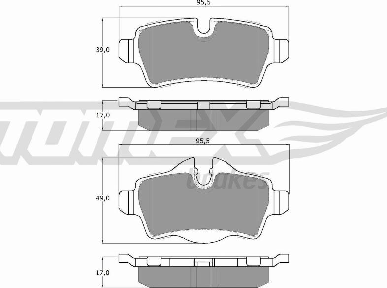 TOMEX brakes TX 16-05 - Bremžu uzliku kompl., Disku bremzes autospares.lv