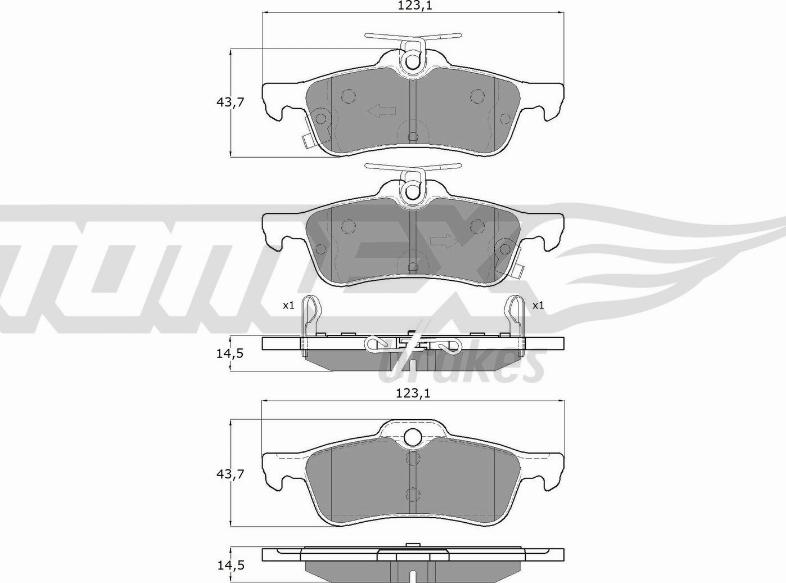 TOMEX brakes TX 16-031 - Bremžu uzliku kompl., Disku bremzes autospares.lv