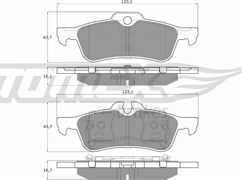 TOMEX brakes TX 16-03 - Bremžu uzliku kompl., Disku bremzes www.autospares.lv