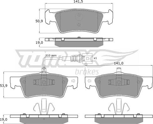 TOMEX brakes TX 16-14 - Bremžu uzliku kompl., Disku bremzes www.autospares.lv