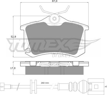 TOMEX brakes TX 16-15 - Brake Pad Set, disc brake www.autospares.lv