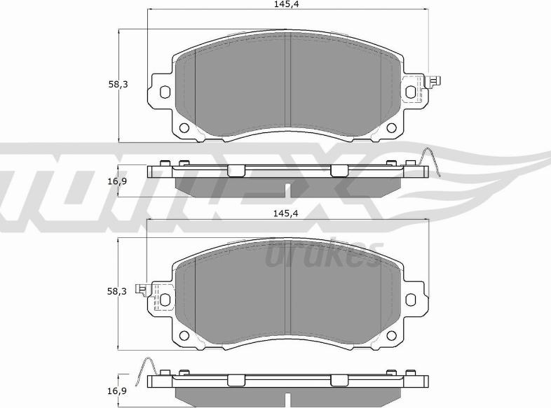 TOMEX brakes TX 16-12 - Bremžu uzliku kompl., Disku bremzes www.autospares.lv