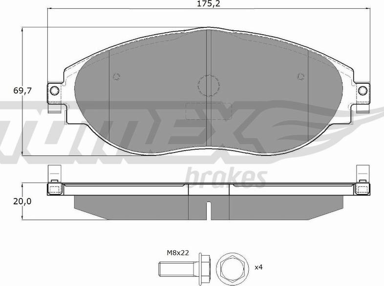 TOMEX brakes TX 16-842 - Bremžu uzliku kompl., Disku bremzes autospares.lv