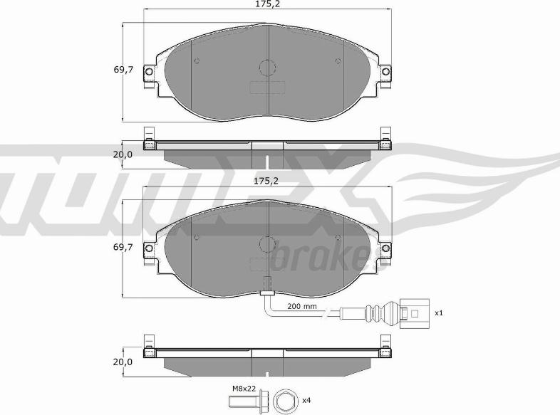 TOMEX brakes TX 16-84 - Brake Pad Set, disc brake www.autospares.lv