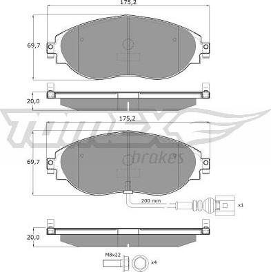 TOMEX brakes TX 16-84 - Bremžu uzliku kompl., Disku bremzes www.autospares.lv