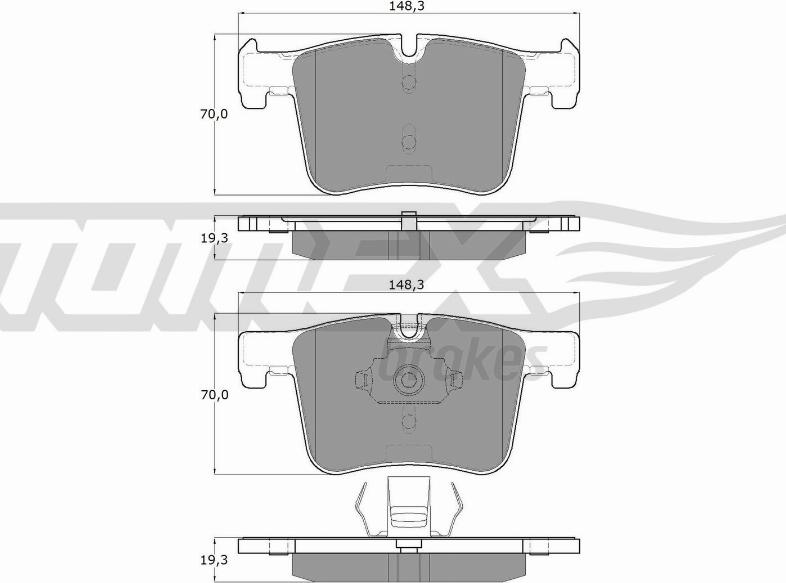 TOMEX brakes TX 16-85 - Bremžu uzliku kompl., Disku bremzes www.autospares.lv