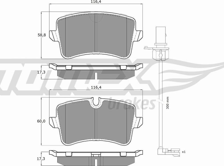 TOMEX brakes TX 16-81 - Bremžu uzliku kompl., Disku bremzes www.autospares.lv