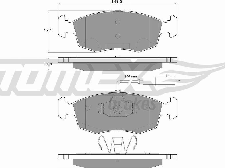 TOMEX brakes TX 16-88 - Bremžu uzliku kompl., Disku bremzes www.autospares.lv