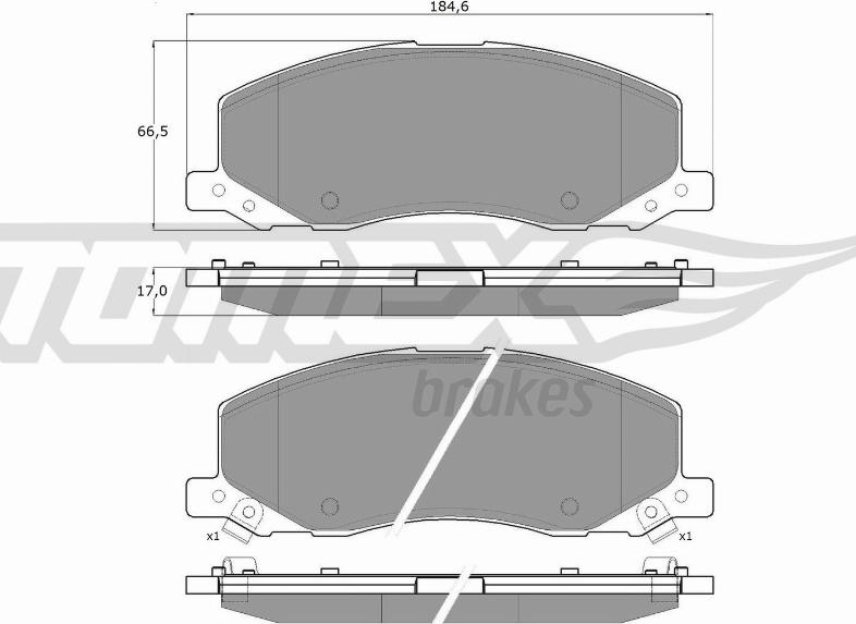 TOMEX brakes TX 16-35 - Bremžu uzliku kompl., Disku bremzes www.autospares.lv