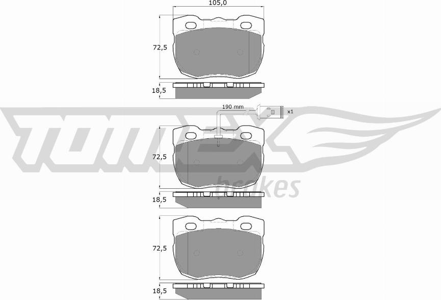 TOMEX brakes TX 16-23 - Тормозные колодки, дисковые, комплект www.autospares.lv