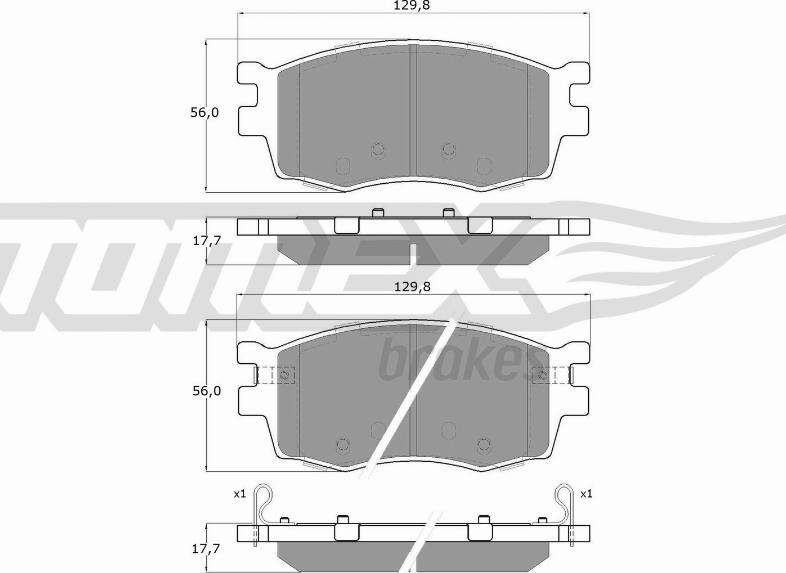 TOMEX brakes TX 16-27 - Тормозные колодки, дисковые, комплект www.autospares.lv