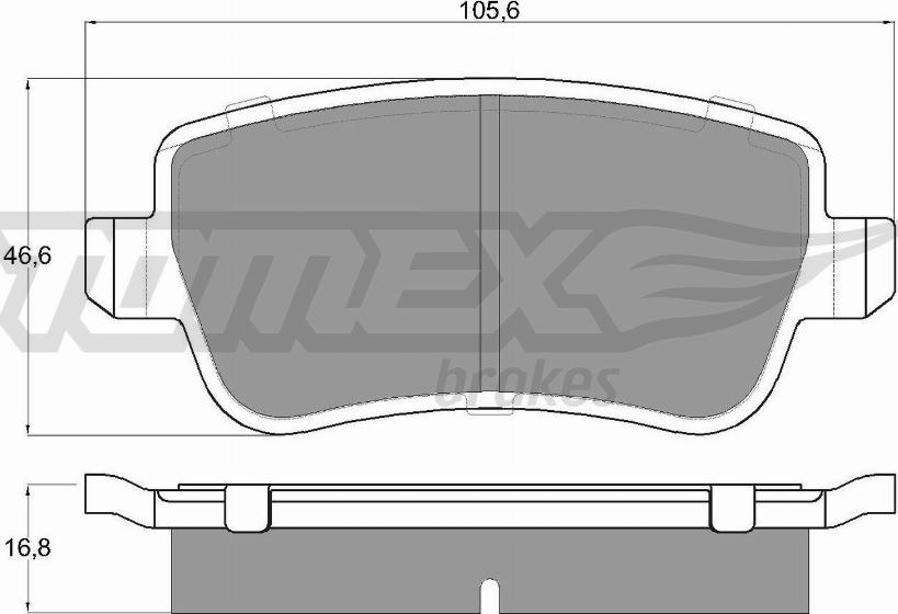 TOMEX brakes TX 16-74 - Тормозные колодки, дисковые, комплект www.autospares.lv