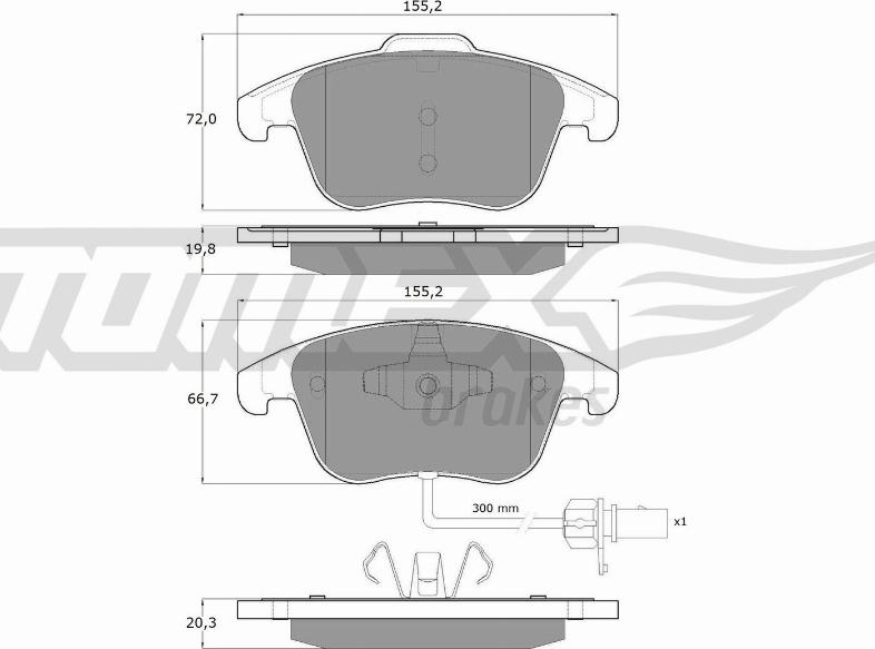 TOMEX brakes TX 16-75 - Тормозные колодки, дисковые, комплект www.autospares.lv