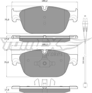 TOMEX brakes TX 16-78 - Bremžu uzliku kompl., Disku bremzes www.autospares.lv