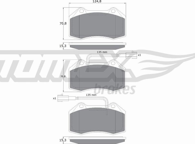 TOMEX brakes TX 16-731 - Bremžu uzliku kompl., Disku bremzes www.autospares.lv