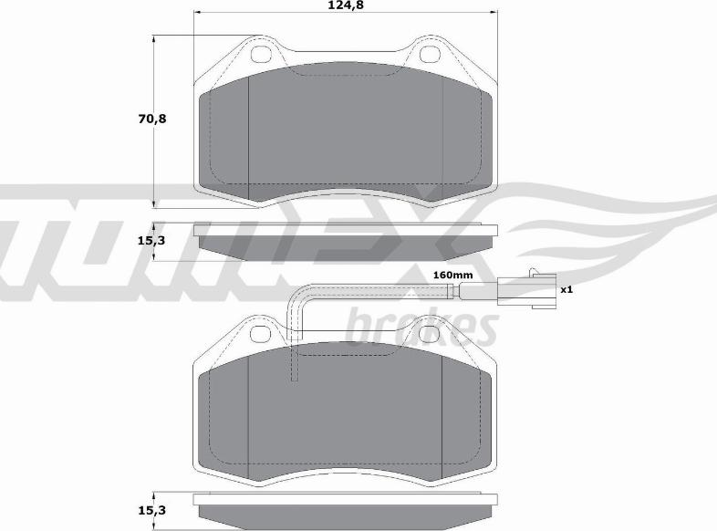 TOMEX brakes TX 16-73 - Bremžu uzliku kompl., Disku bremzes www.autospares.lv