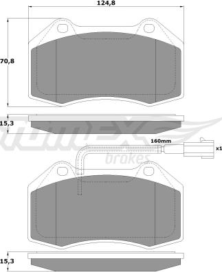 TOMEX brakes TX 16-73 - Bremžu uzliku kompl., Disku bremzes www.autospares.lv