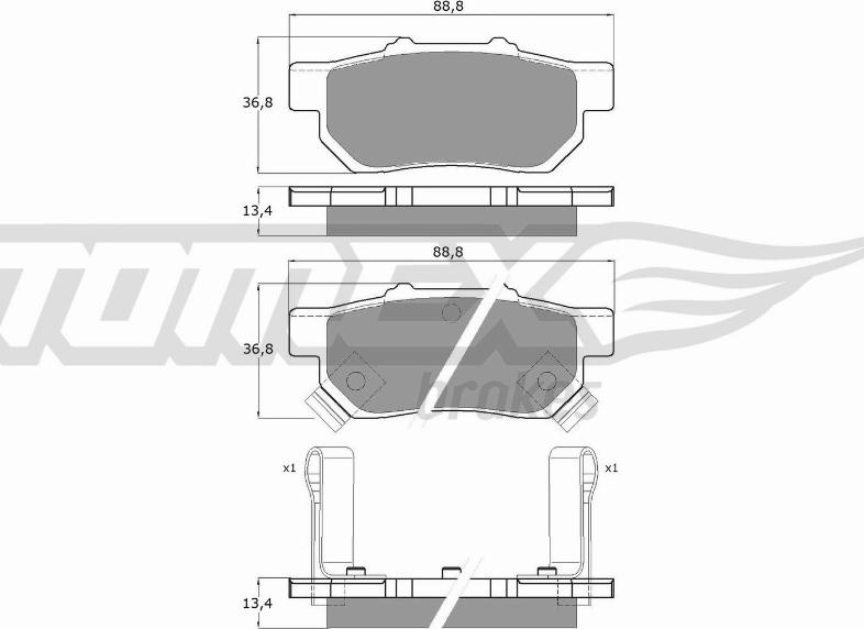 TOMEX brakes TX 10-99 - Тормозные колодки, дисковые, комплект www.autospares.lv