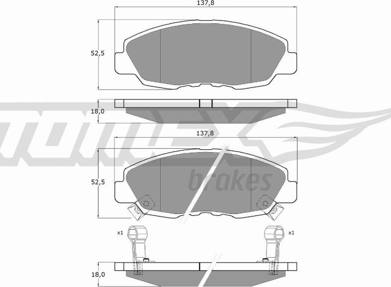 TOMEX brakes TX 10-98 - Bremžu uzliku kompl., Disku bremzes autospares.lv