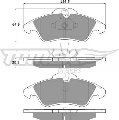 TOMEX brakes TX 10-93 - Тормозные колодки, дисковые, комплект www.autospares.lv