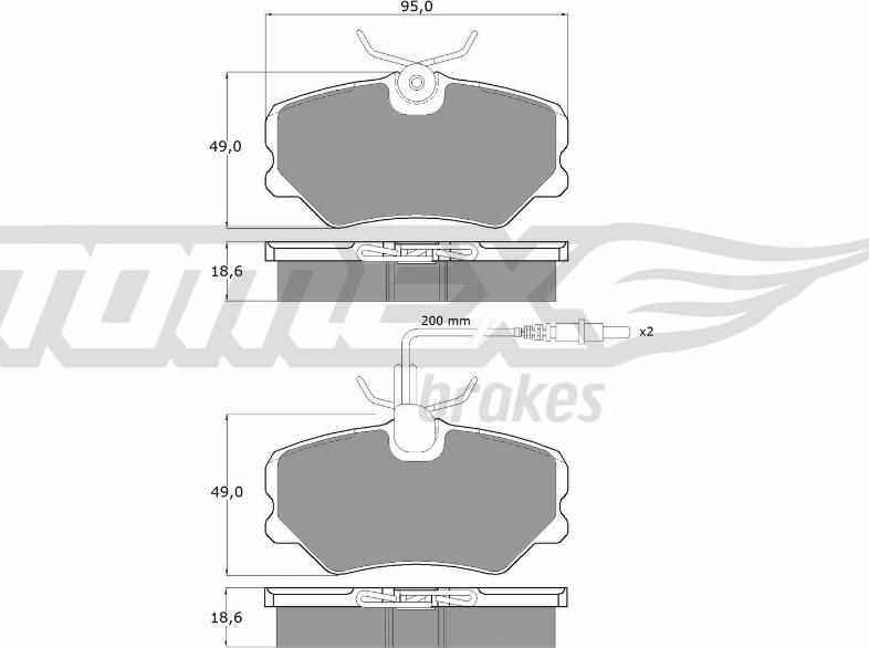 TOMEX brakes TX 10-44 - Bremžu uzliku kompl., Disku bremzes autospares.lv