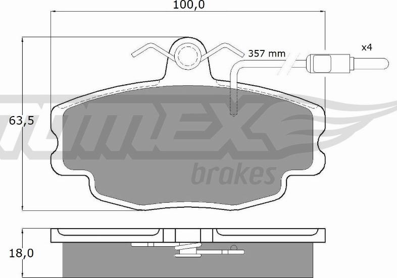 TOMEX brakes TX 10-481 - Тормозные колодки, дисковые, комплект www.autospares.lv