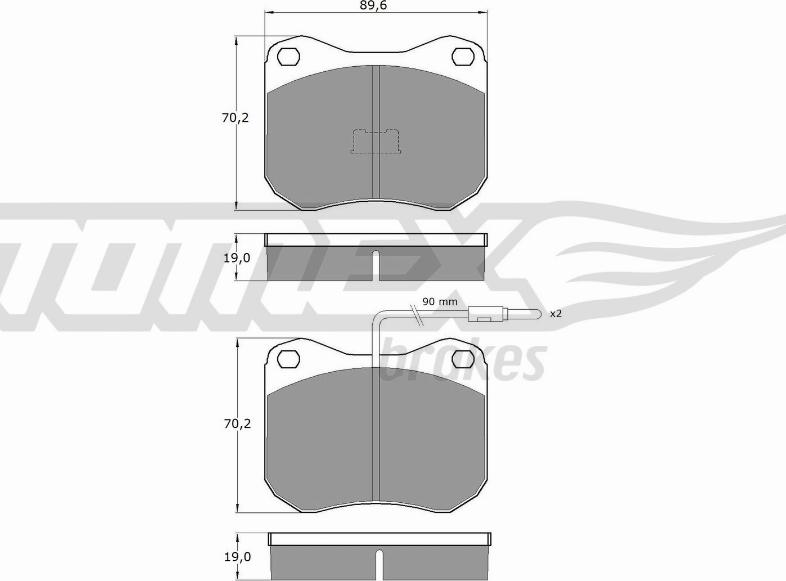 TOMEX brakes TX 10-42 - Bremžu uzliku kompl., Disku bremzes www.autospares.lv