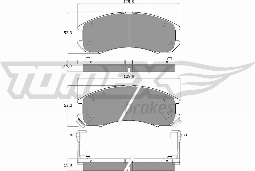 TOMEX brakes TX 10-56 - Brake Pad Set, disc brake www.autospares.lv