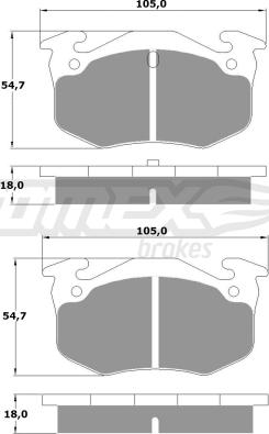 TOMEX brakes TX 10-50 - Bremžu uzliku kompl., Disku bremzes www.autospares.lv