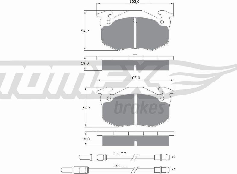 TOMEX brakes TX 10-511 - Bremžu uzliku kompl., Disku bremzes www.autospares.lv