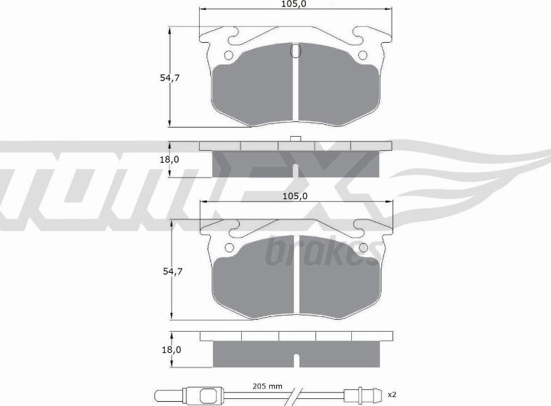 TOMEX brakes TX 10-51 - Тормозные колодки, дисковые, комплект www.autospares.lv