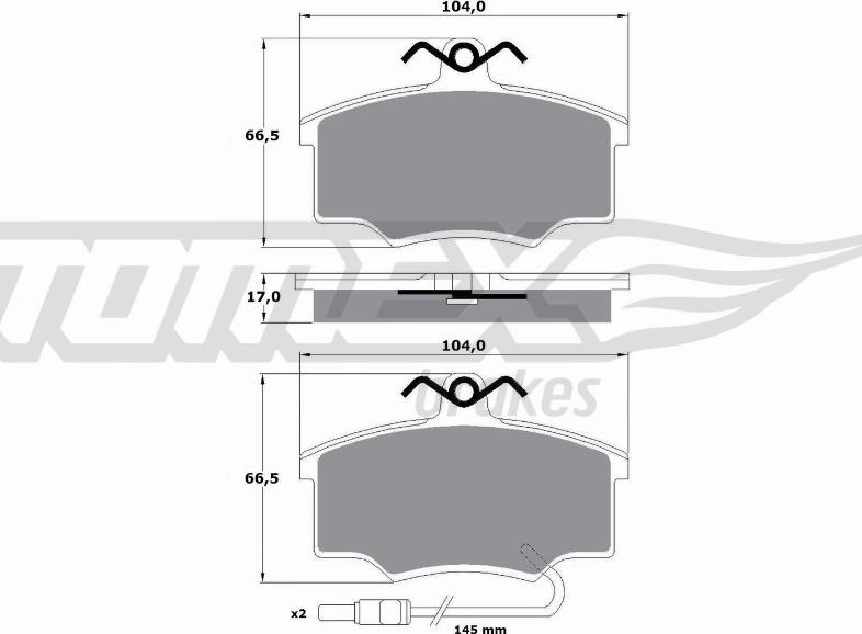 TOMEX brakes TX 10-581 - Bremžu uzliku kompl., Disku bremzes www.autospares.lv