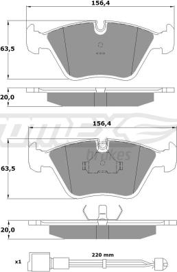 TOMEX brakes TX 10-691 - Bremžu uzliku kompl., Disku bremzes www.autospares.lv