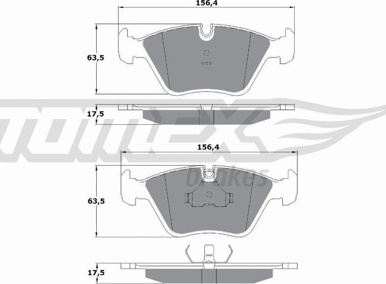 TOMEX brakes TX 10-692 - Bremžu uzliku kompl., Disku bremzes www.autospares.lv