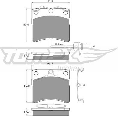 TOMEX brakes TX 10-641 - Bremžu uzliku kompl., Disku bremzes www.autospares.lv