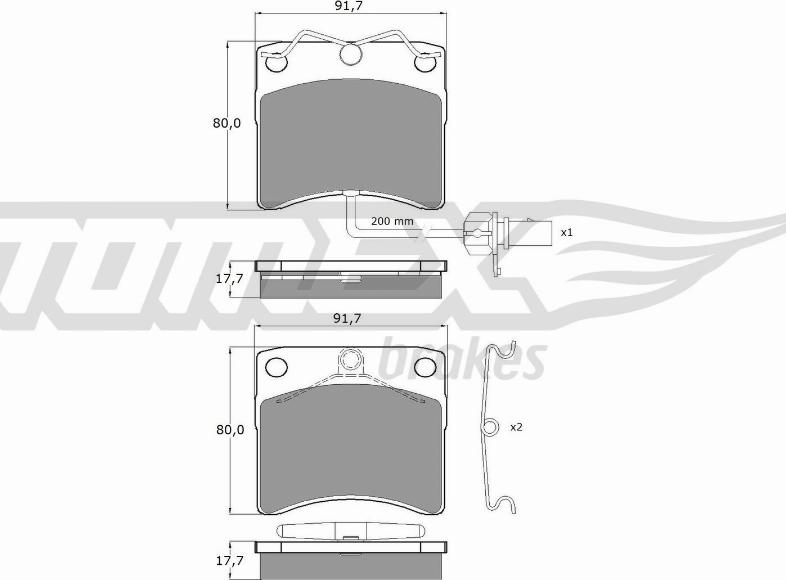 TOMEX brakes TX 10-641 - Bremžu uzliku kompl., Disku bremzes autospares.lv