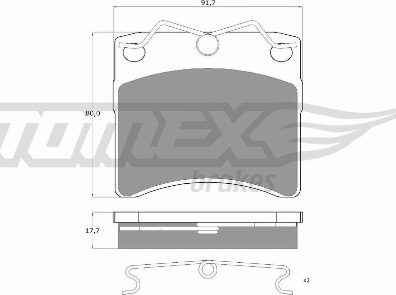 TOMEX brakes TX 10-64 - Bremžu uzliku kompl., Disku bremzes autospares.lv