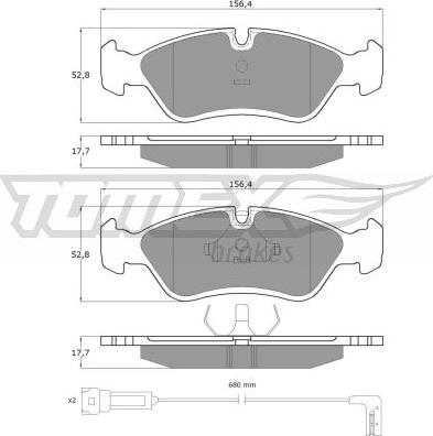 TOMEX brakes TX 10-681 - Bremžu uzliku kompl., Disku bremzes www.autospares.lv