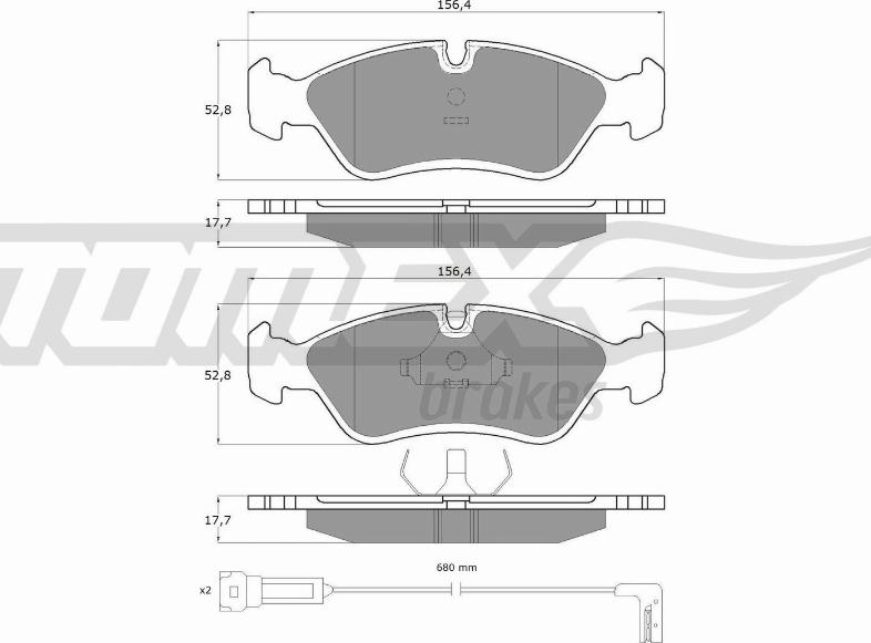 TOMEX brakes TX 10-681 - Bremžu uzliku kompl., Disku bremzes www.autospares.lv