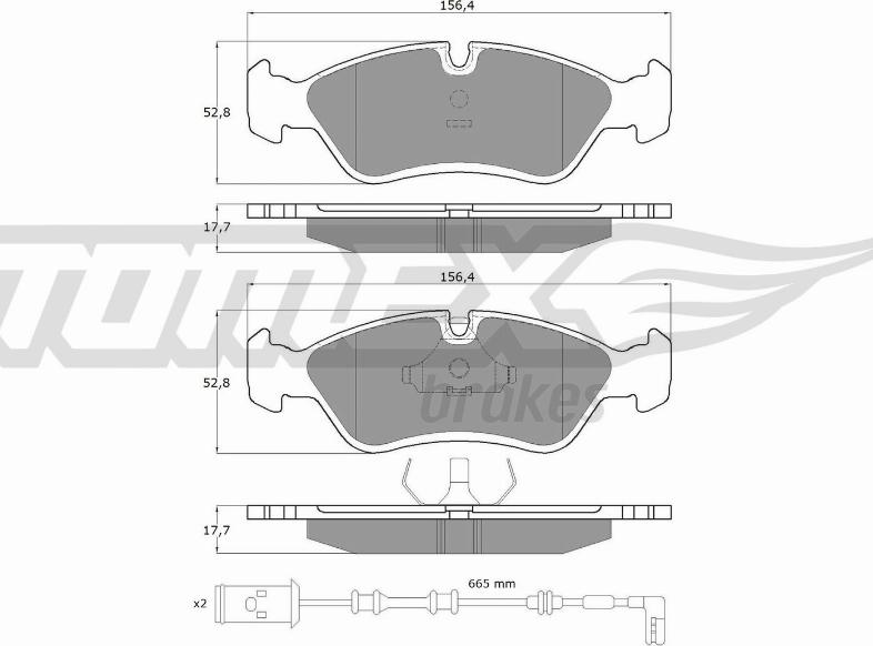 TOMEX brakes TX 10-682 - Bremžu uzliku kompl., Disku bremzes www.autospares.lv