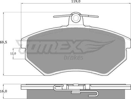 TOMEX brakes TX 10-63 - Bremžu uzliku kompl., Disku bremzes www.autospares.lv