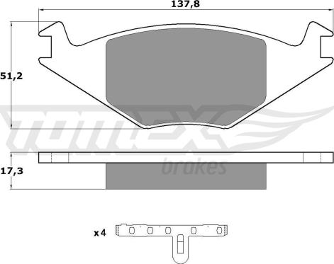 TOMEX brakes TX 10-15 - Тормозные колодки, дисковые, комплект www.autospares.lv