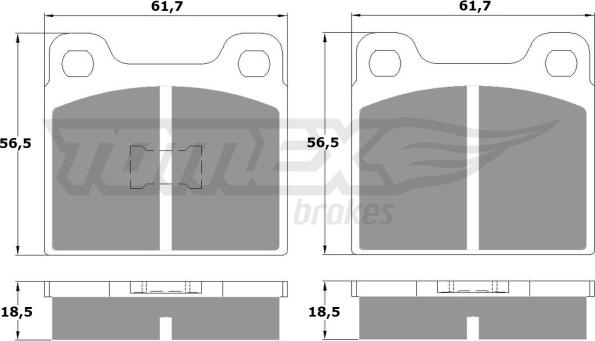 TOMEX brakes TX 10-161 - Bremžu uzliku kompl., Disku bremzes www.autospares.lv