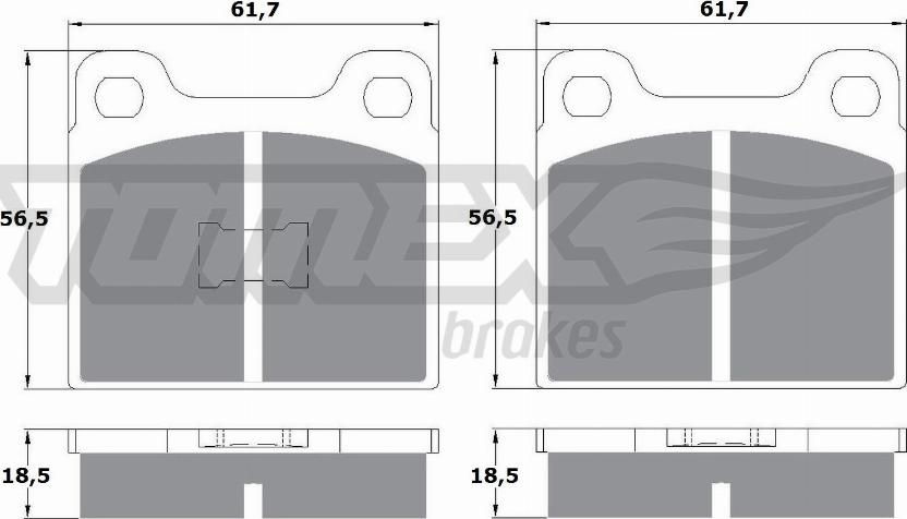 TOMEX brakes TX 10-161 - Bremžu uzliku kompl., Disku bremzes www.autospares.lv