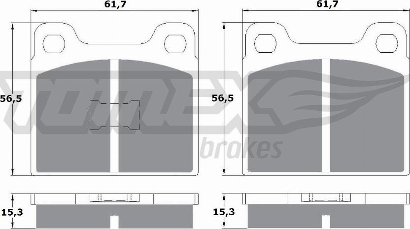 TOMEX brakes TX 10-16 - Brake Pad Set, disc brake www.autospares.lv