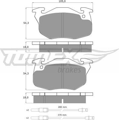 TOMEX brakes TX 10-341 - Тормозные колодки, дисковые, комплект www.autospares.lv