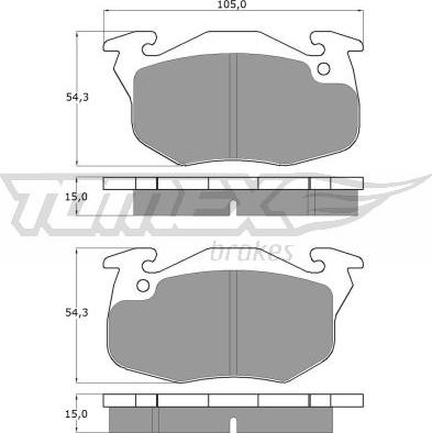 TOMEX brakes TX 10-35 - Brake Pad Set, disc brake www.autospares.lv