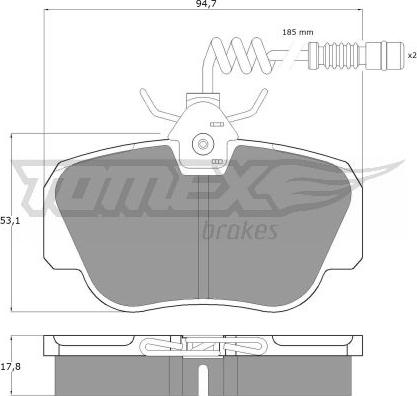 TOMEX brakes TX 10-381 - Bremžu uzliku kompl., Disku bremzes www.autospares.lv