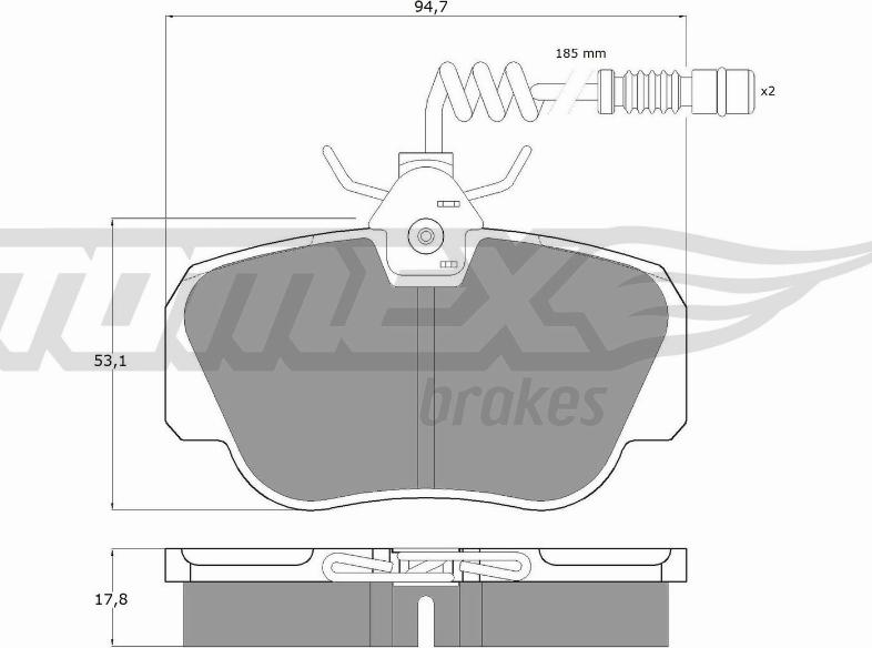 TOMEX brakes TX 10-381 - Bremžu uzliku kompl., Disku bremzes autospares.lv